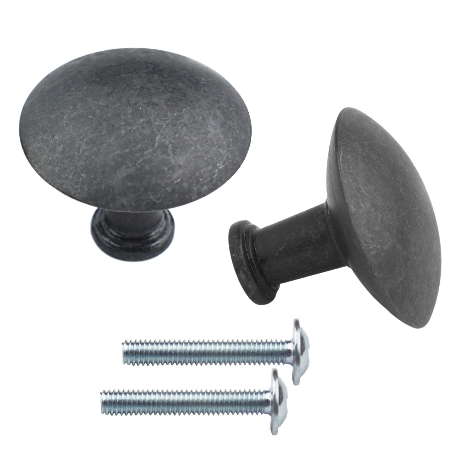 HEMNES Knobs Compatible as Replacement Part for IKEA Furniture Door Handles Anthracite ⌀32mm (Pack of 2)