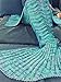 Auchen Mermaid Tail Blanket for Adults Women Girls Teens, Handmade Crochet Mermaid Blankets, Soft Birthday Valentine's gift 74''x35'' Mint Green