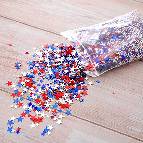 image for meekoo 4.23 oz Independence Day Table Confetti Stars Confetti Patrioti