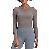 G4Free BareFeel Long Sleeve Workout Tops for Women Slim Athletic Gym Yoga Shirt Cropped Basic Tight Shirt