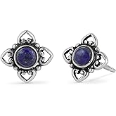 Boma Jewelry Sterling Silver Flower Stud Earrings