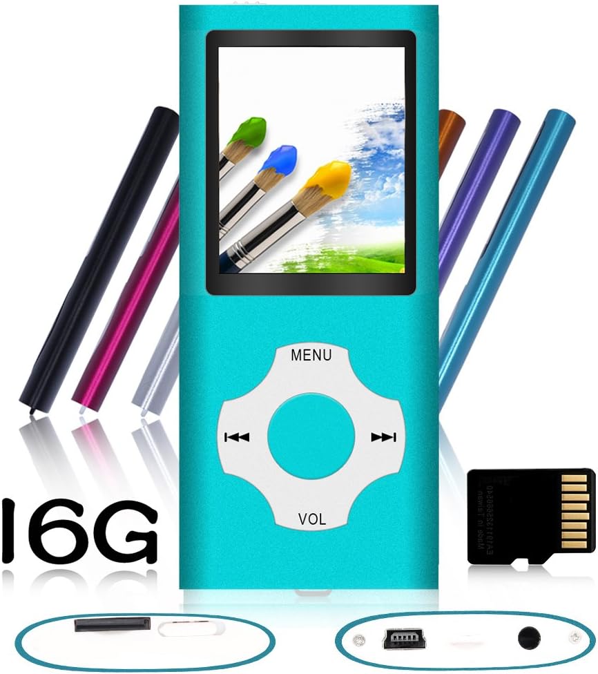 Tomameri - Portable MP3 / MP4 Player with Rhombic Button, Including a 16 GB Micro SD Card and Support Up to 64GB, Compact Music, Video Player, Photo Viewer Supported - Black: Home Audio & Theater