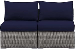 Replacement Patio Cushion Covers 1/2/3 Seater Outdoor Sofa Seat Cushion Cover Removable Washable Garden Seat Pad Slipcovers f
