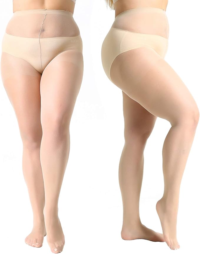 MANZI 4 Pairs Women's 20 Denier Sheer Plus Size Pantyhose Tights: Amazon.ca: Clothing & Accessories