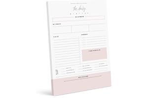Bliss Collections Daily Planning Pad, To Do List Notebook - Simple Pink - Undated Tear-Off Sheets Notepad - Day or Work Calendar, Organizer, Scheduler for Goals, Tasks, Ideas - 8.5" x 11", 50 Sheets