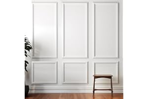 TRAIN2 ART Peel and Stick Wall Molding Kit,6 Sets Pre-Cut Wainscoting Panels for Interior Wall Moulding Decor,Pre Made Wainscoting Wall Panel for Home Decoration Accent Wall(24x54in)