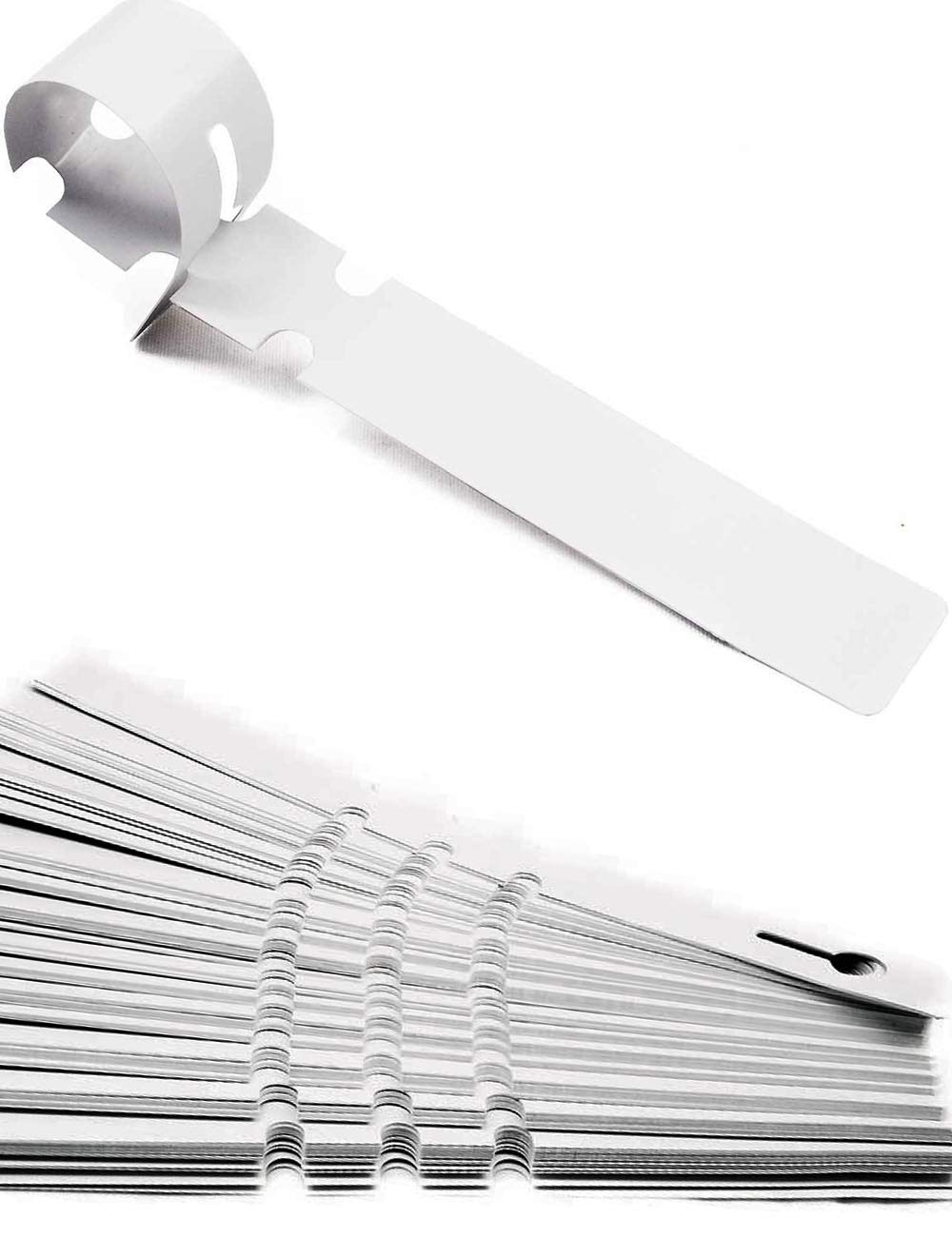 HomeTools.eu® 100 Pieces of Labelling Tapes, Plants Trees Bushes, Plastic 21 x 2cm, Weatherproof with Loop for Fixing, White