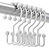 Titanker Shower Curtain Hooks Rings, Rust Resistant Metal Double Glide Shower Hooks for Bathroom Shower Rods Curtains, Set of
