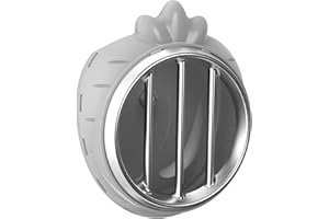 TOKAYIFE Small Animal Hay Feeder, Chew-Proof ABS Body, 304 Stainless Steel Grid Timothy Alfalfa Rack for Rabbit Bunny Guinea Pig Chinchilla Cage Hutch Crate (34oz, Gray)