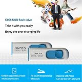 ADATA C008 16GB USB 2.0 Flash Drive White Blue Retractable Capless AC008-16G-RWE view 6