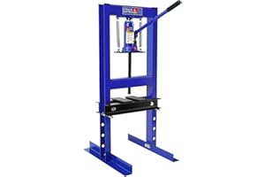 WEAGP 6 Ton Hydraulic Shop Press, H-Frame Floor Mount Hydraulic Press with Press Plates Adjustable Working Table Height, 6 Ton Shop Press for Car Repair and Garage, Blue