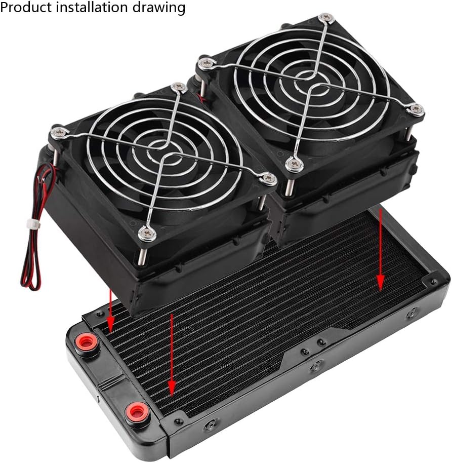 Water Cooling Radiator, 240mm G4/1 18 Tubes Thread Aluminum Water Cooler Heatsink Kit, for PC Computer CPU Cooling System - Image 3