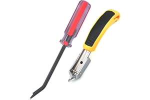 GEARLINTON Staple Remover Heavy Duty Tack Puller with Double Pronged Head, Industrial Staple Remover Upholstery Tool for Furniture, Floor, Carpet, Carton (Red Handle)