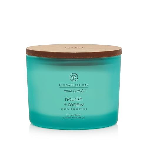 Chesapeake Bay Candle Mind & Body 3-Wick Coffee Table Jar Candle, Nourish + Renew (Coconut & Sandalwood)