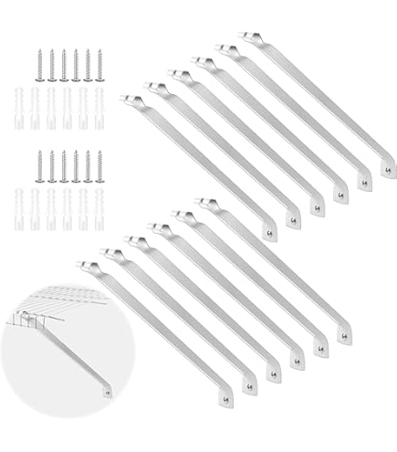 Closet Organization Bracket Kit 12-Inch Wire Shelf Bracket Set - 6 Supports, 4 End Brackets & 12 Clips Wire Rack Support Hardware