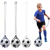 3 Pcs Soccer Kick Trainer, Soccer Return Trainer Net with Adjustable Belt | Hands Free Soccer Juggling Trainer, Soccer Kick Throw Training Aid, Portable Football Training Gear for Size 3 4 5 Balls