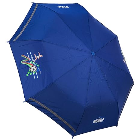 Scout Kinder Regenschirm Taschenschirm Schultaschenschirm mit Reflektorstreifen extra leicht World Cup