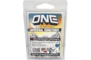 ONE BALL JAY One Mfg 4WD Snowboard & Ski Wax, 65g Bar, Oneball Universal Wax for Cool Snow, 28ºF to 21ºF (-2ºC to -6ºC), Tropical Scent, No Fluoro
