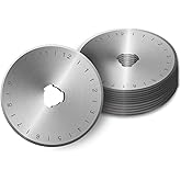 45mm Rotary Cutter Blades Set, Rotary Cutters Fits Fiskars, Olfa, Truecut, Martelli & More, AGPtEK Rotary Replacement Blades,
