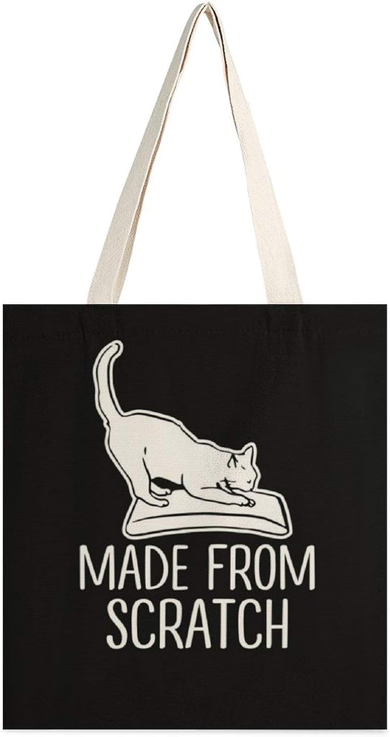 Made from Scratch Canvas Tote Bag Grocery Handbag Daily