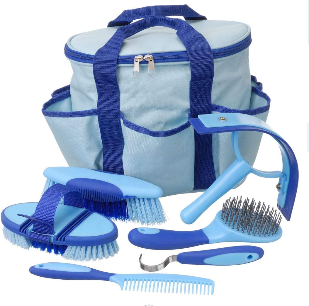Tough 1 Horse Grooming Kit Set Great Grips Brushes Hoof Pick Sweat
