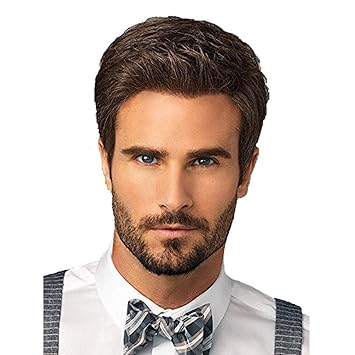 Amazon Com Men S Wig Fashion Natural Brown Business Handsome