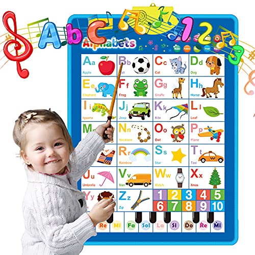 Electronic Interactive Alphabet Wall Chart, Talking ABC & 123s & Music
