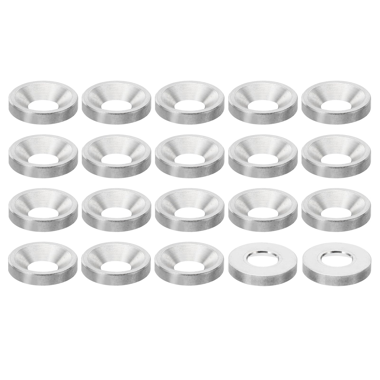 PATIKIL M6 Finish Countersunk Washer, 20pcs 15mm Dia. 2.8mm Tall Solid 304 Stainless Steel CNC Finish Cup Washer Flat Screw Head Gasket for Construction — image 1