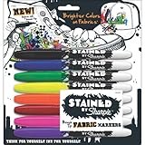 Sharpie Stained Fabric Markers, Brush Tip, Assorted Colors, 8-Count