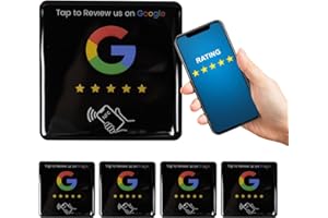 Reusable NFC Tap Plate for Google Reviews- Boost Customer Feedback with Tap Epoxy Sticker-Social Media Sign NFC Plate for Ret