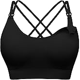 Angelhood Nursing Bras for Breastfeeding, Criss-Cross Back Nursing Sports Bra Support Yoga Maternity Bras Pack of 3, 1