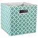 DII Hard Sided Collapsible Fabric Storage Container for Nursery, Offices, & Home Organization, (11x11x11) - Lattice Aqua