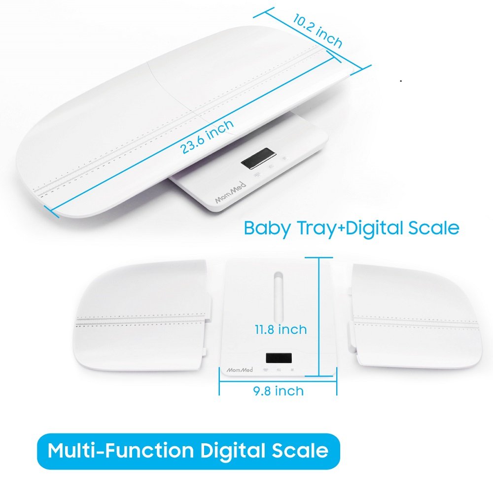 Baby Scale, Multi-Function Toddler Scale, Baby Scale Digital, Pet Scale, Infant Scale with Hold Function, Blue Backlight, Weight(Max: 220 Pound) and Height Track (Max: 24inch)