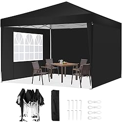 TOOLUCK 10x10 Pop Up Canopy Tent with 3 Sidewalls