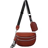 Crossbody Bag Bum Bag for Women Trendy Fanny Packs Belt Bags with Adjustable Strap for Gym Shopping Daily,Brown