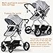 Newborn Baby Stroller by Cynebaby – Converts from Luxury Bassinet Seat to Infant Pushchair – Grey