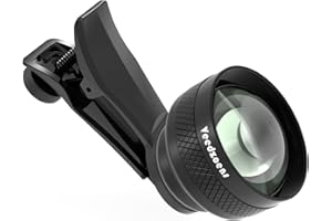 Veedzoens 60mm Telephoto Lens for iPhone Android Smartphone, Compatible with SmallRig NEEWER Phone Cage, with 17mm Thread Universal Phone Lens Clip and Black Portable Bag