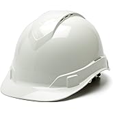Pyramex Ridgeline Cap Style Hard Hat, Vented, 4-Point Ratchet Suspension, White