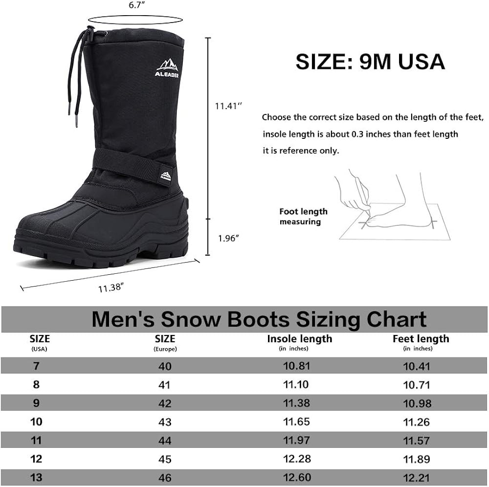  | ALEADER Men's Insulated Waterproof Winter Snow Boots | Snow Boots