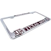 Premium All Metal TAMU Aggies Alumni (Former Student) License Plate Frame w/Dual 3D Logos - Second Generation (Texas A&M)