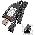 Aliwisdom Universal RC Battery Charger Cable with SM 4 Pin Connector Plug for 7.4V 2S Lipo Battery, Compatible with RC Car/Boat/Plane/Drone/Tank/Helicopter and Other Remote Control Toys