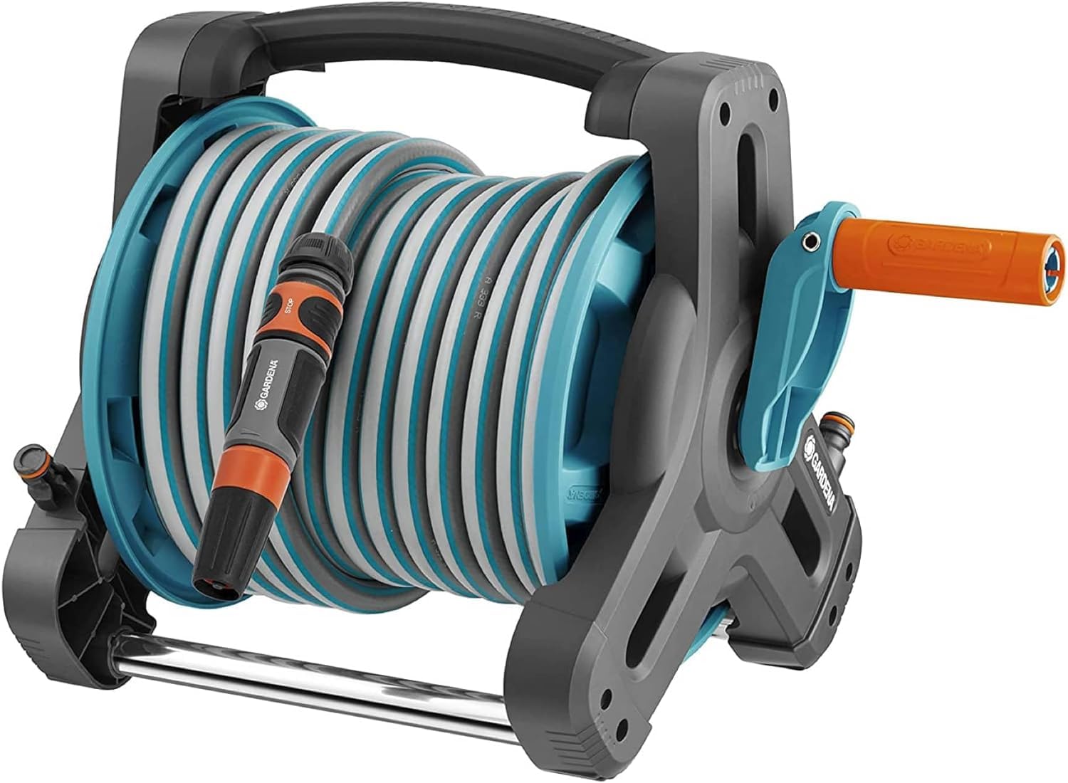 Gardena Classic Hose Reel 10 Set: Garden Hose Set Including Hose Reel and 10-m Hose, Great Standing Security, Adapter, Spray Nozzle, Carrying Handle, for terraces (8010-20)