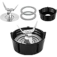 Blender Replacement Parts for Oster, Blender Ice Blade with Jar Base Cap and 2 Rubber O Ring Seal Gasket Compatible with Oster Osterizer Blenders Accessories