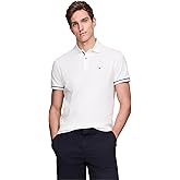 Tommy Hilfiger Mens Short Sleeve Casual Polo Shirts in Regular Fit with Stretch and Cuff Designs
