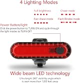 Volcano Eye 2 Pack Rear Bike Lights USB Rechargeable Red LED Bright 240° view 5