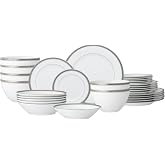 Noritake Charlotta Platinum 30-Piece Dinnerware Set, Service for 6