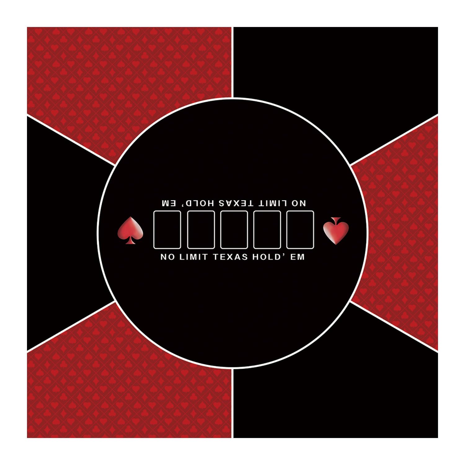 LaiEr 60/80/100/120/140/160cm Square Poker Mat Texas Hold'em Poker Rubber Mat Poker Topper for Tables Folding Portable Poker Table Top Layoutw for Poker Games Blackjack Casino(100 * 100cm Red) โ image 1