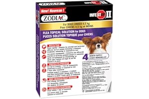 Zodiac® Infestop™ II Flea Topical Solution for Dogs Under 4.5kg - 4 Tubes