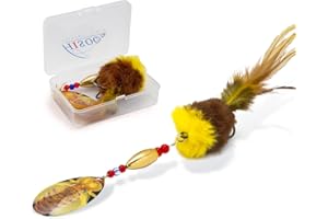 HISOO FISHING LURES Pike Musky Walleye Fishing Lure Spinnerbait with Feathered Hooks Rooster Tail Fishing Lures Spoon Lures Baits with Tackle Box