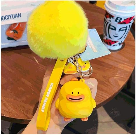 Amazon Co Jp キーホルダー 漫画ポンポムキーチェーンキーリングキーチェーン女性男の子と女の子 柔らかいポンポンとかわいいキーチェーン 装飾 キーホルダー Color H ホーム キッチン